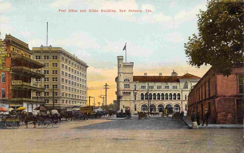 Post Office Gibbs Building San Antonio Texas 1910s postcard