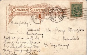 Postcard Ontario Greetings from Lindsay Large Letter Women Warwick Bros 1907 K79