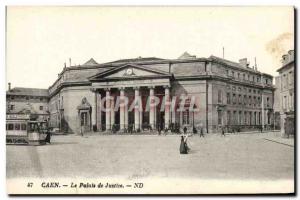 Old Postcard Caen Tramway Courthouse