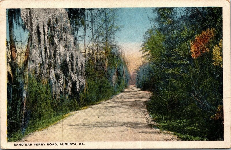 Vtg Augusta Georgia GA Sand Bar Ferry Road 1920s Unused Postcard
