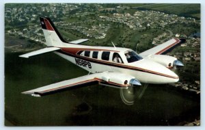 BEECHCRAFT BARON 58P Airplane ~ Advertising WICHITA, KS c1970s Postcard