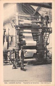 Aubigne Sarthe France Paper Factory Stationary Interior Postcard J47181