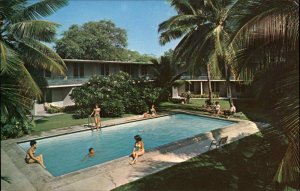 Kailua Kona Hawaii HI Hotel Swimming Pool Bathing Beauty c1950s-60s Postcard