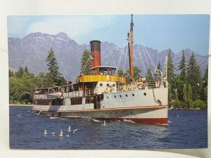 SS Earnslaw Lake Wakatipu Queenstown Otago New Zealand Vintage Postcard