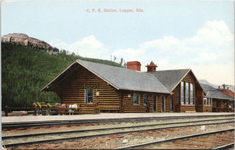 CPR Station Laggan AB Lake Louise now Rocky Mountaineer stop UNUSED Postcard D86
