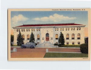 Postcard Carpenter Memorial Library Manchester New Hampshire USA