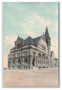 Postcard Calvary Baptist Church Kansas City Mo. Missouri c1908 Postmark