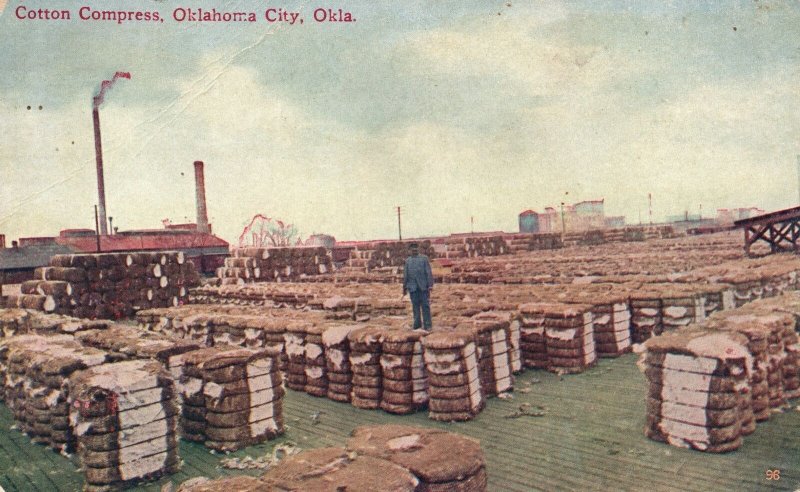 Vintage Postcard 1910's Cotton Compress Oklahoma City Okla. OK