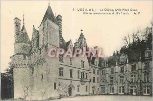 Postcard Old Usse (I and L) Le Chateau (North West Wing) Bati in the Beginnin...