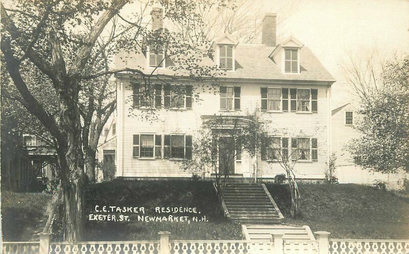 C-1910 Tasker Residence Exeter NewMarket New Hampshire RPPC Photo Postcard 5098