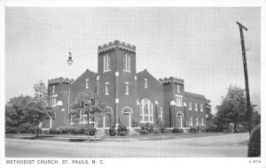 St. Pauls North Carolina Methodist Church, B/W Photo Print Vintage PC U12114