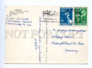 196056 LUXEMBOURG Airport Old RPPC w/ olympiad stamps