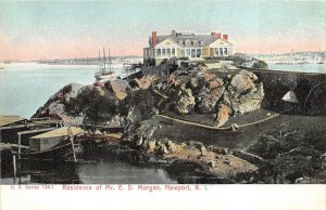RESIDENCE OF MR. E.D. MORGAN NEWPORT RHODE ISLAND SHIPS POSTCARD (c.1905)