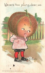 Vintage Postcard 1909 We Art Too You Dear Cantaloupe Head E. Curtis Comics