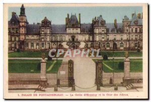 Postcard Old Palace of Fontainebleau Honor Grid and the Court of Farewells