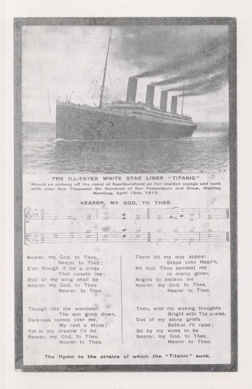 The Titanic Ship Song Card Hymn Sheet Music Notes Postcard Topics