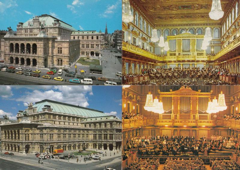 Vienna Opera House Wien Orchestra 4x Austrian Postcard s