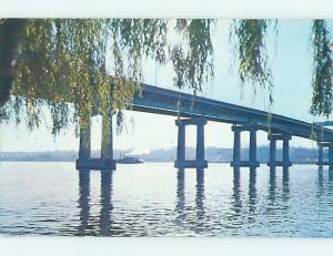 Pre-1980 BRIDGE SCENE Le Claire - Near Bettendorf & Davenport Iowa IA H7633