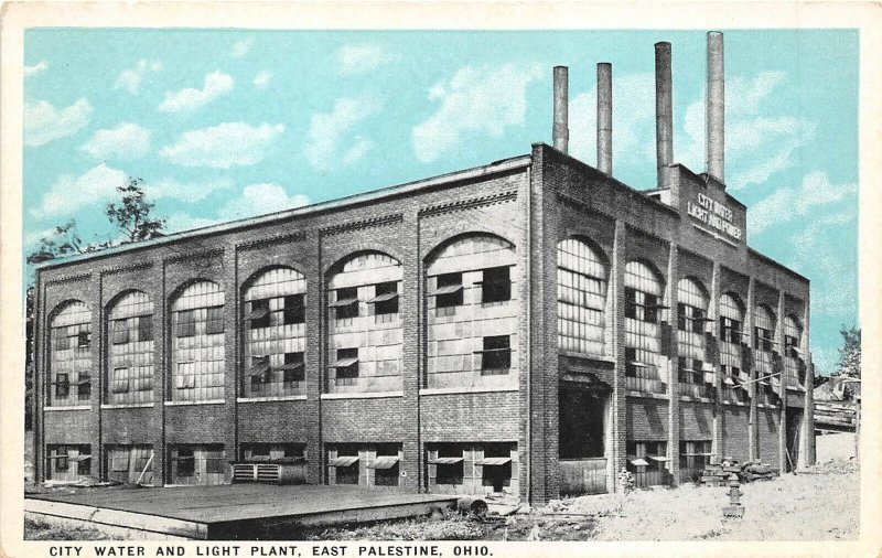 East Palestine Ohio c1915 Postcard City Water and Light Plant