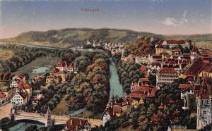 L319 Germany Tuebingen Panoramic view vintage postcard