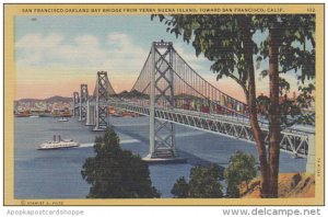 San Francisco Oakland Bay Bridge From Yerba Buena Island Looking Toward San F...