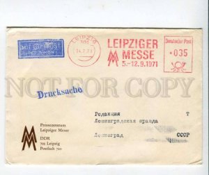 290502 EAST GERMANY to USSR 1971 Leipzig Fair cancellations airmail COVER