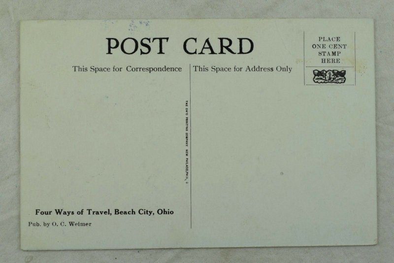 C. 1910 Iron Train Bridge, Beach City, Ohio Vintage Postcard F29