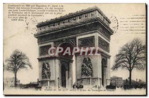 Old Postcard Paris Arc de Triomphe Etoile