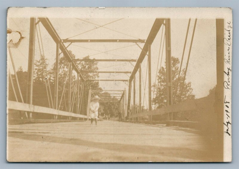 ROCKY RIVER BRIDGE OH ANTIQUE REAL PHOTO POSTCARD RPPC