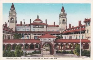 Front Entrance to Ponce De Leon Hotel - St Augustine FL, Florida - WB