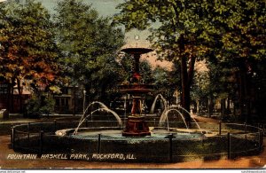 Illinois Rockford Haskell Park Fountain 1915