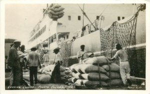 Postcard RPPC 1930s Columbia docks loading coffee shop FR24-2906