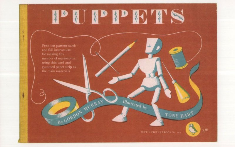 Puppets Gordon Murray 1958 Puffin Book POstcard