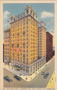 Maryland Baltimore Southern Hotel Redwood and Light Streets 1938 Curteich