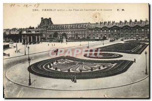 Old Postcard Paris I stopped instead of the carousel and the Louvre