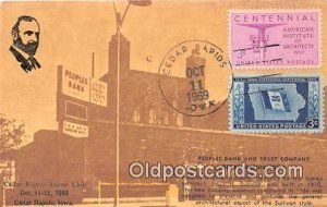 Peoples Bank & Trust Company Cedar Rapids, Iowa, USA 1969 Stamp on front 