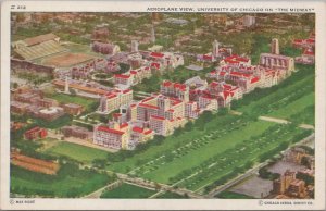 Postcard University of Chicago Airplane View on the Midway IL