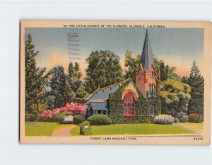 Postcard The Little Church Of The Flowers, Glendale, California