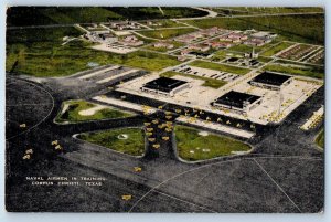 1944 Corpus Christi Texas Postcard Naval Airmen Training Airport Building Posted