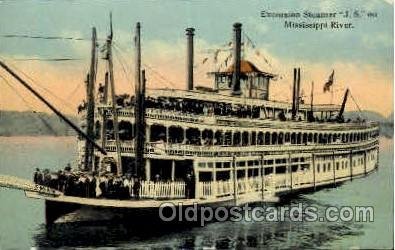 Excursion Steamer J.S. on Mississippi River Unused light paint chips on corne...