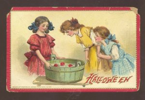 HALLOWEEN VINTAGE POSTCARD PRETTY GIRLS RAPHAEL TUCK 1910 VINTAGE POSTCARD