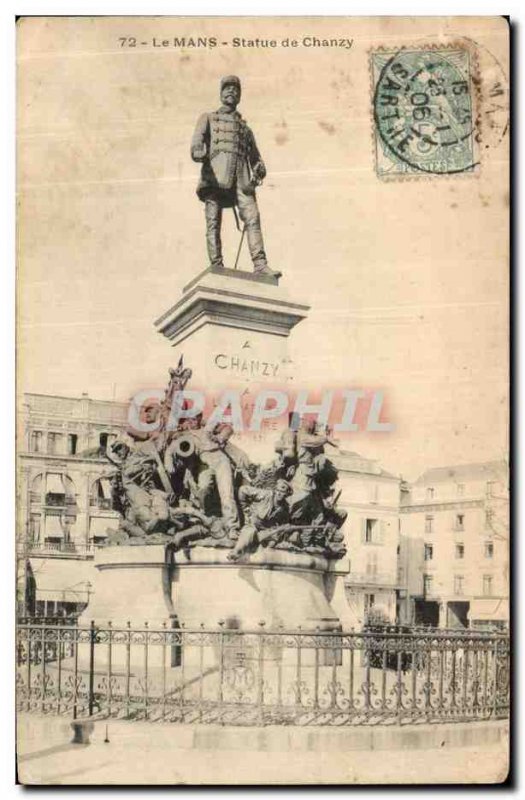 Old Postcard Le Mans Statue of Chanzy