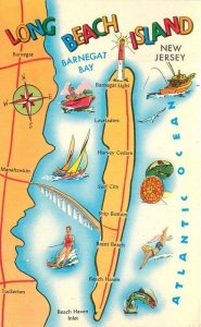 New Jersey Map Attractions American Postcard Tichnor Postcard 22-549