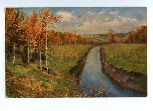 131185 RUSSIA Autumn River by LEVITAN vintage Color PC