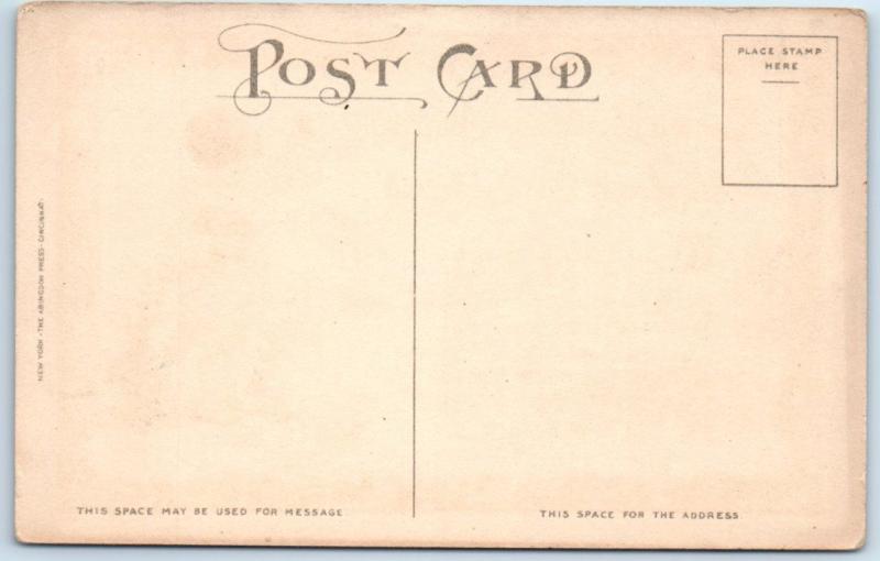 ARTS & CRAFTS ~ THIRD  Birthday GREETING Signed C M Burd   1919    Postcard