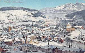 FELDKIRCH VORARLBERG AUSTRIA-WINTER SNOW VIEW~1912 TINTED PHOTO POSTCARD