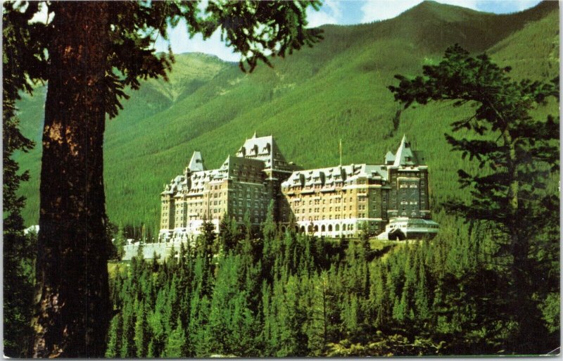 Banff Springs Hotel with Sulphur Mountain, Alberta Canada postcard 