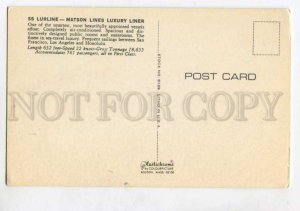 400653 Matson Line luxury liner ship Lurline Old postcard