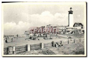 Old Postcard Lighthouse Blankenberge The dam and the lighthouse