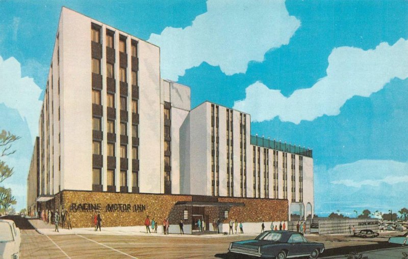 Racine, WI Wisconsin  RACINE MOTOR INN  Roadside Motel  ARTIST'S VIEW Postcard